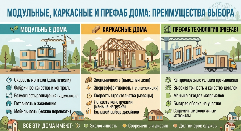 Модульные дома, каркасные дома, префаб технология. Преимущества выбора