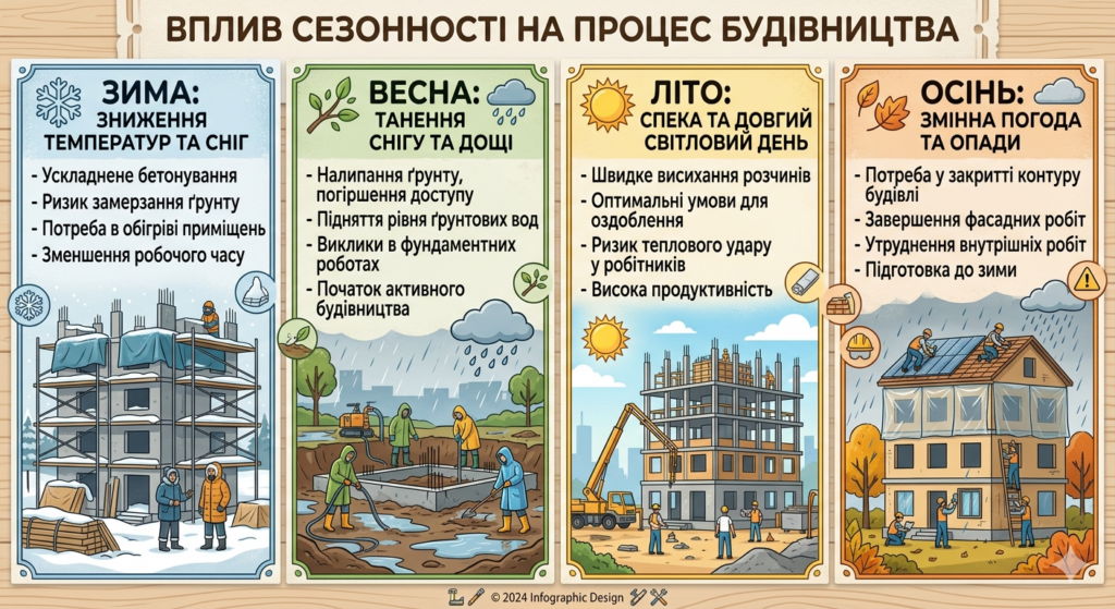 Вплив сезонності на процес будівництва